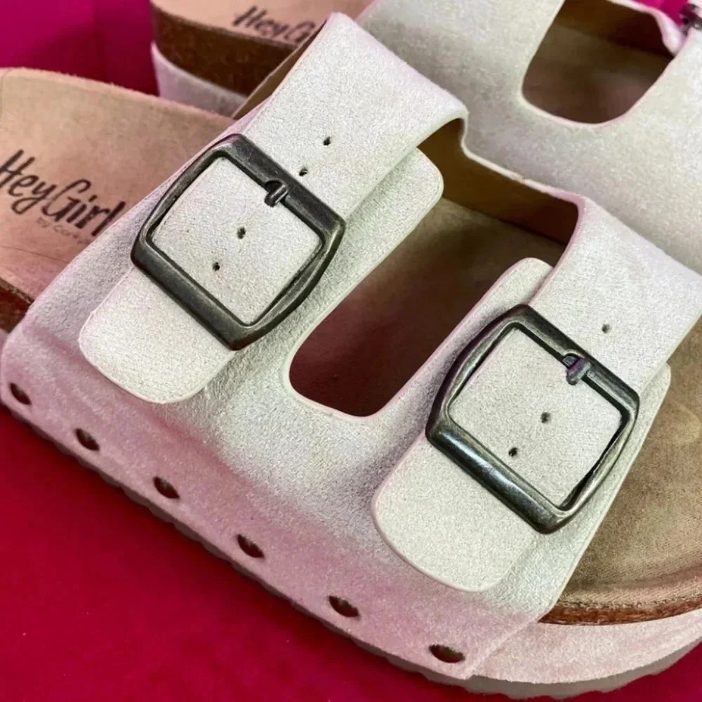 Corkys Tan Platform Flatform Sandals Cream Sand New